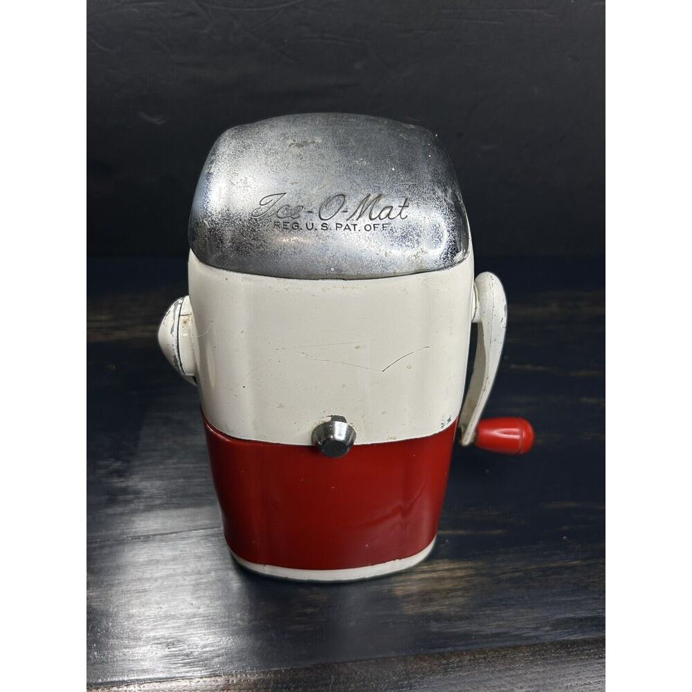 Vintage Mid Century Rival Ice-O-Mat Ice Crusher Vogue Model 455 Cream/Red